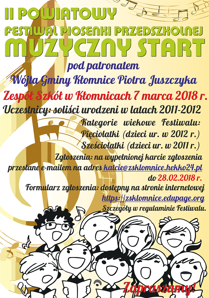 II Powiatowy Festiwal Piosenki Przedszkolnej "Muzyczny Start"