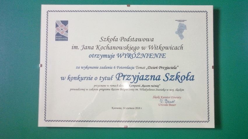 Sukces szkoły w Witkowicach