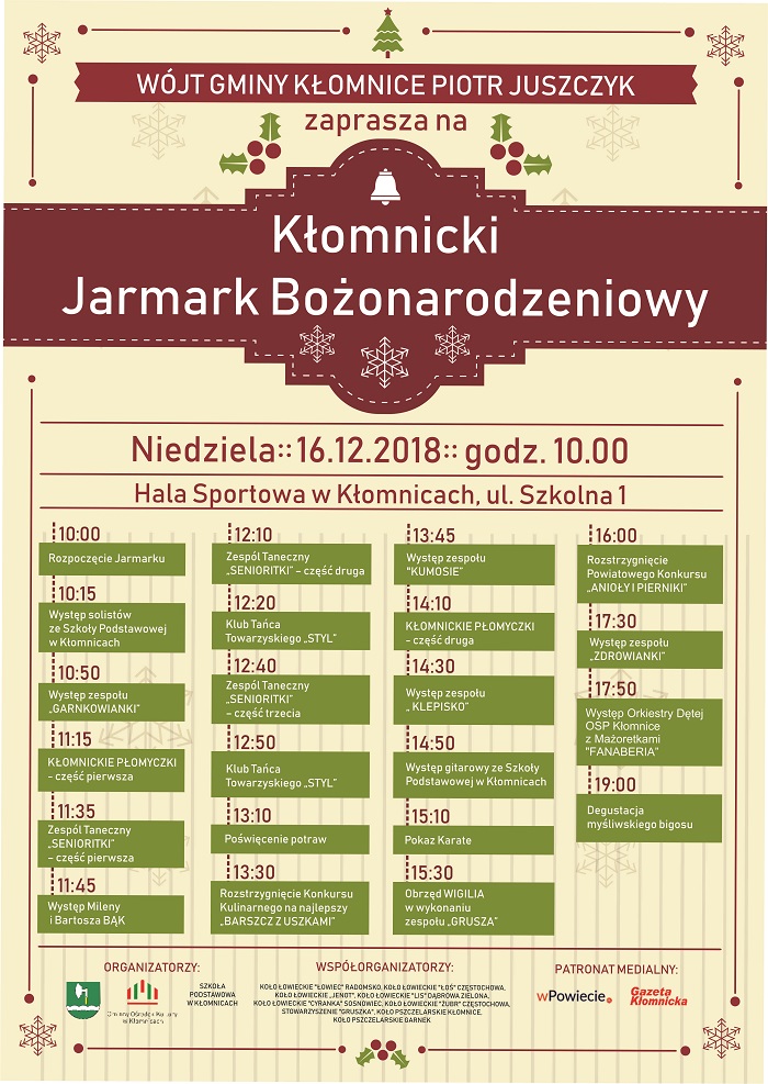 Kłomnicki Jarmark Bożonarodzeniowy 2018