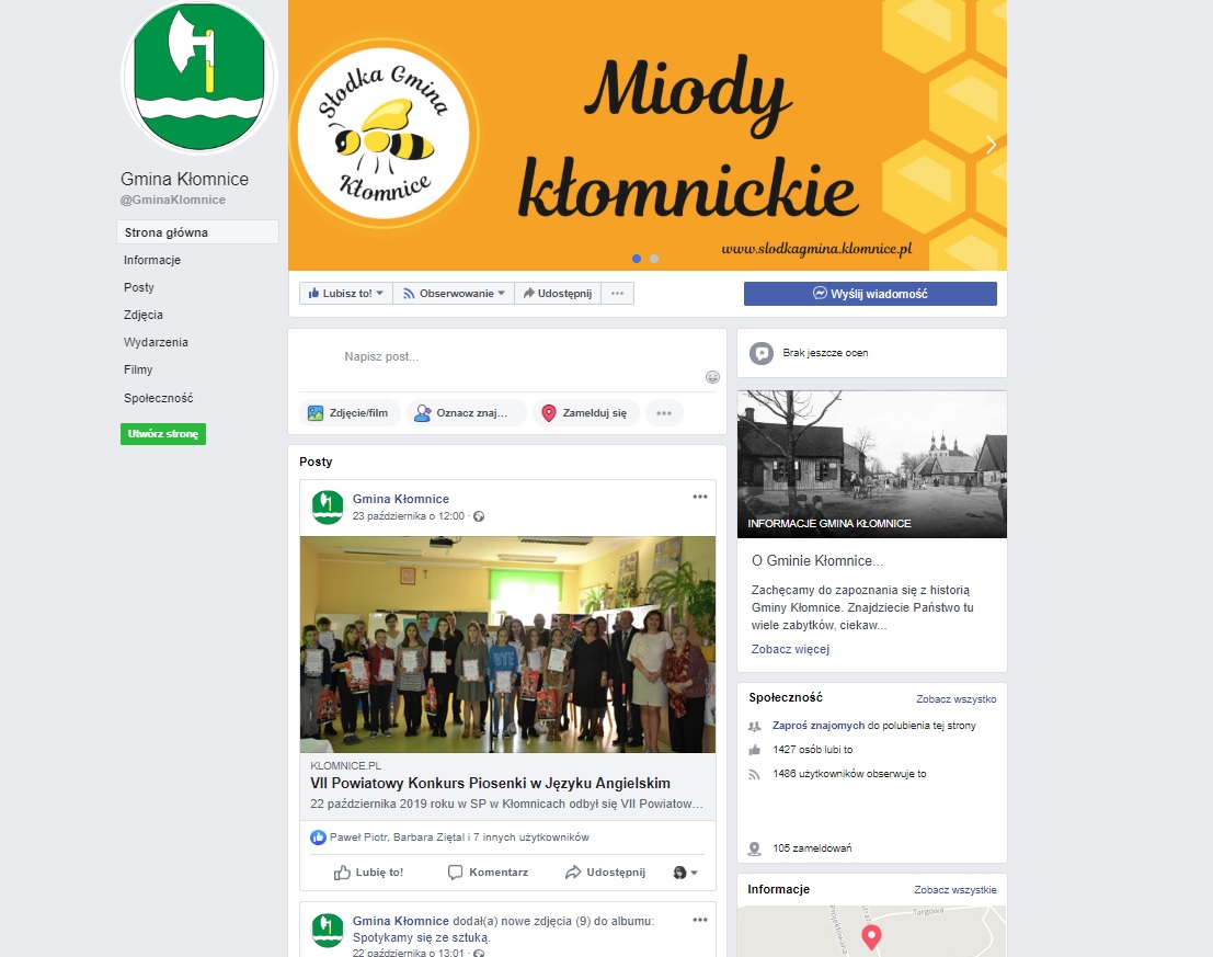 Oficjalny fanpage Urzędu Gminy Kłomnice