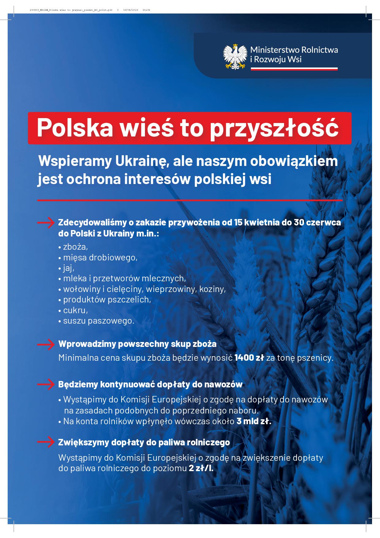 230417 MRiRW Polska wies to przyszłość plakat A3 print