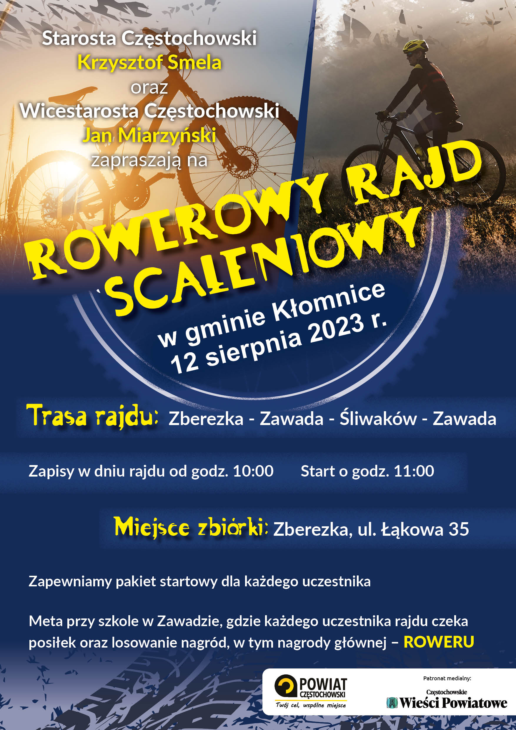 Rowerowy Rajd Scaleniowy - Zberezka ul. Łąkowa 35, zaspisy 12.08 od 10:00, start godz. 11:00