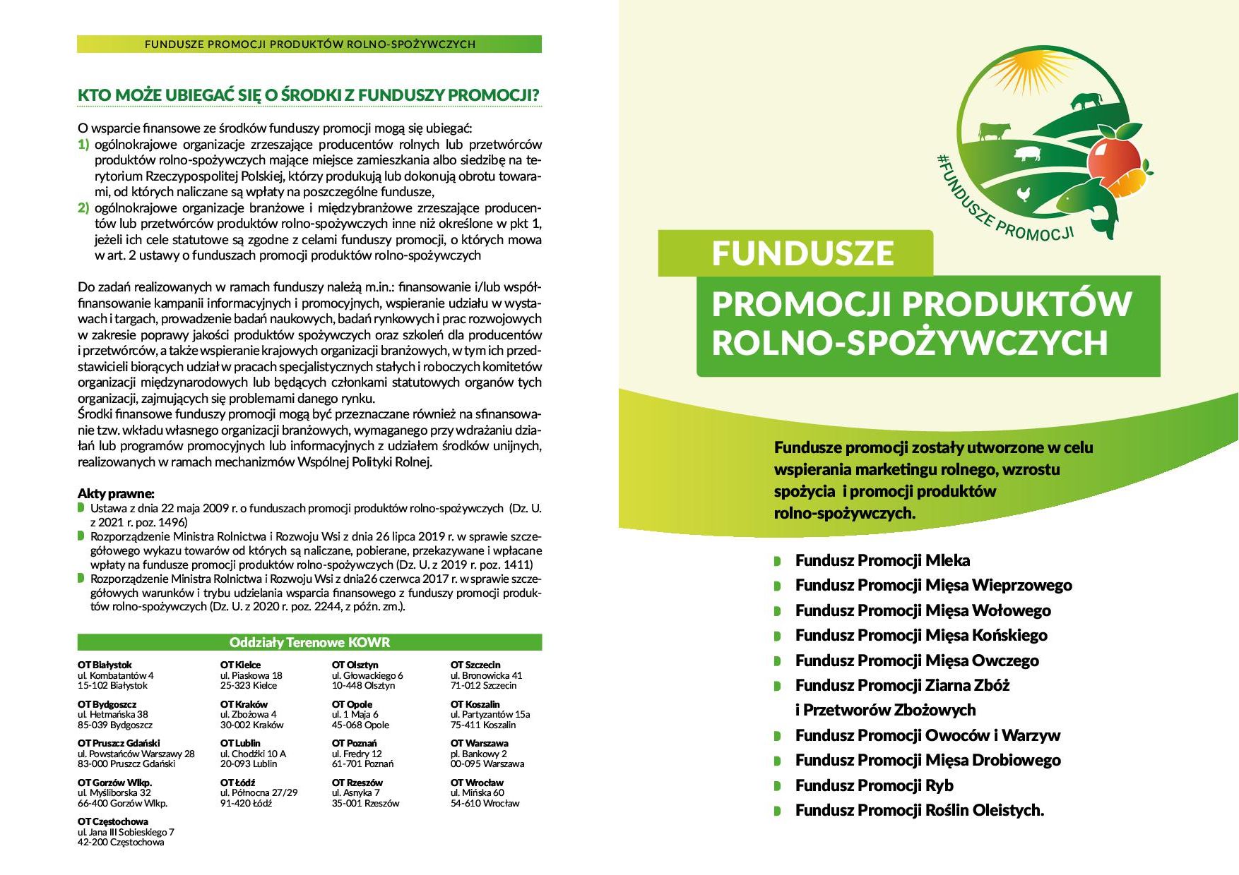 Informacje dot. funduszy promocji produktów rolno-spożywczych, więcej informacji na www.erolnik.gov.pl