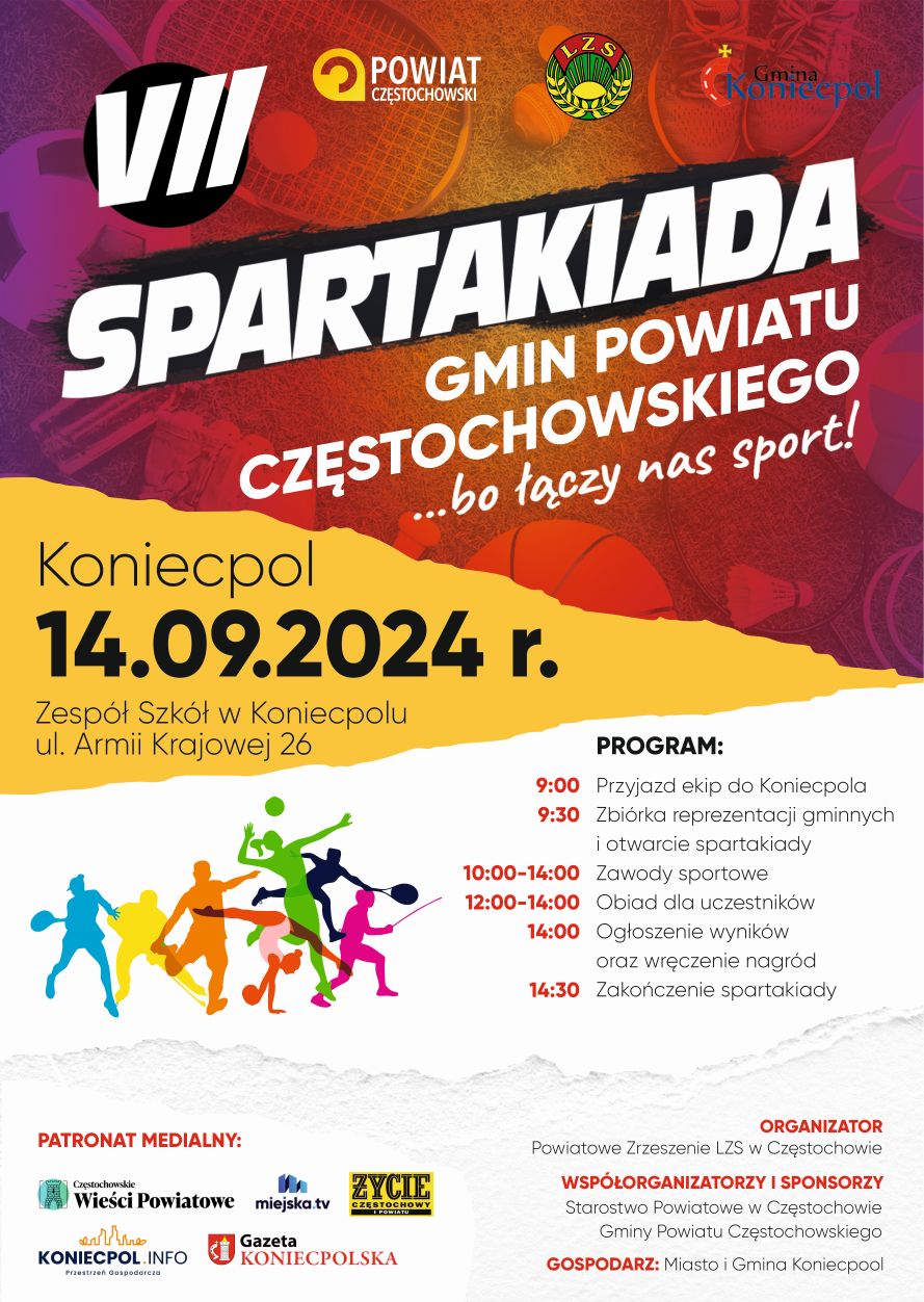 VII Spartakiada Gmin Powiatu Częstochowskiego, 14.09.2024 w Koniecpolu ul. Armii Krajowej 26