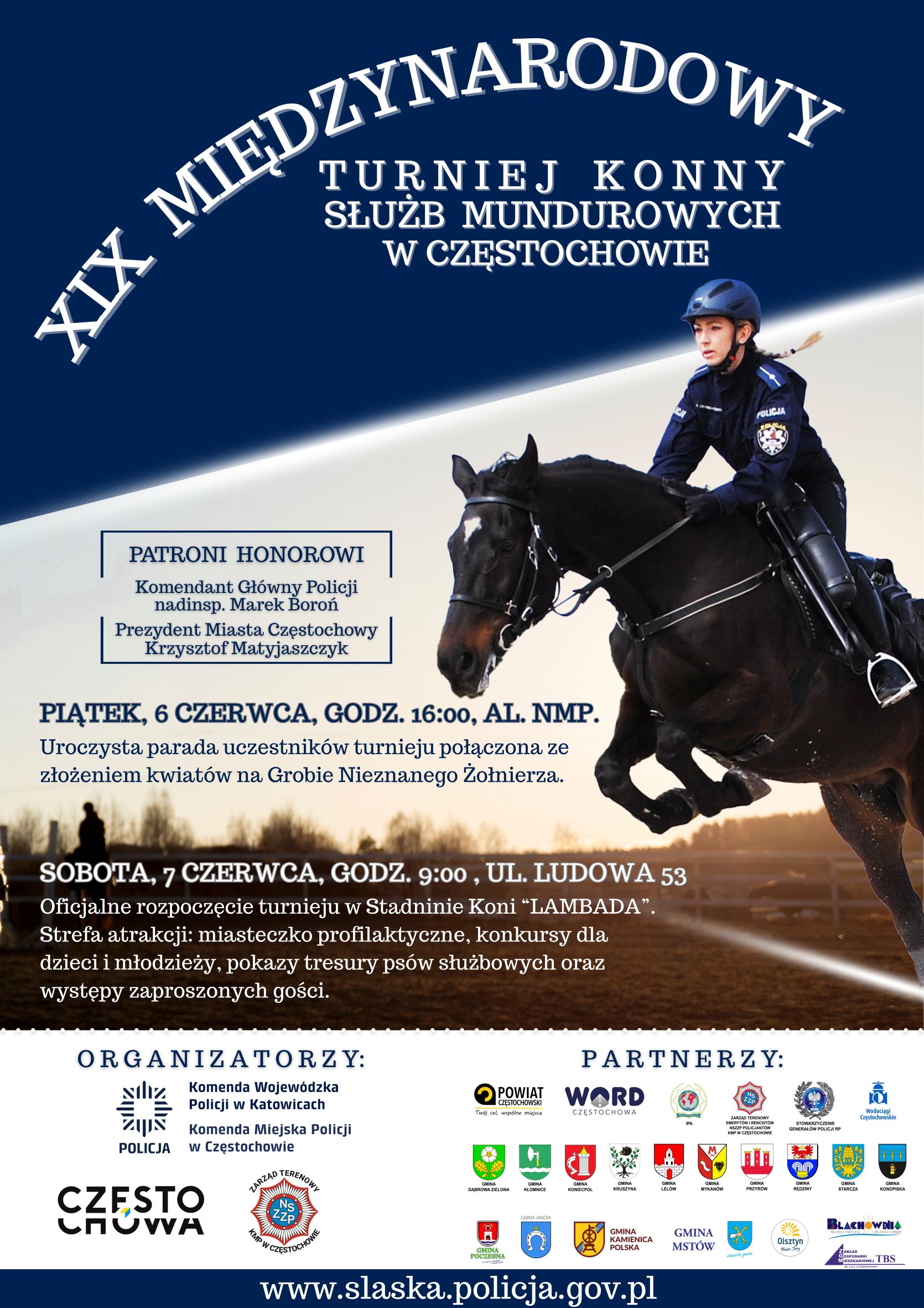 Plakat XIX Międzynarodowy Turniej Konny Służb Mundurowych
